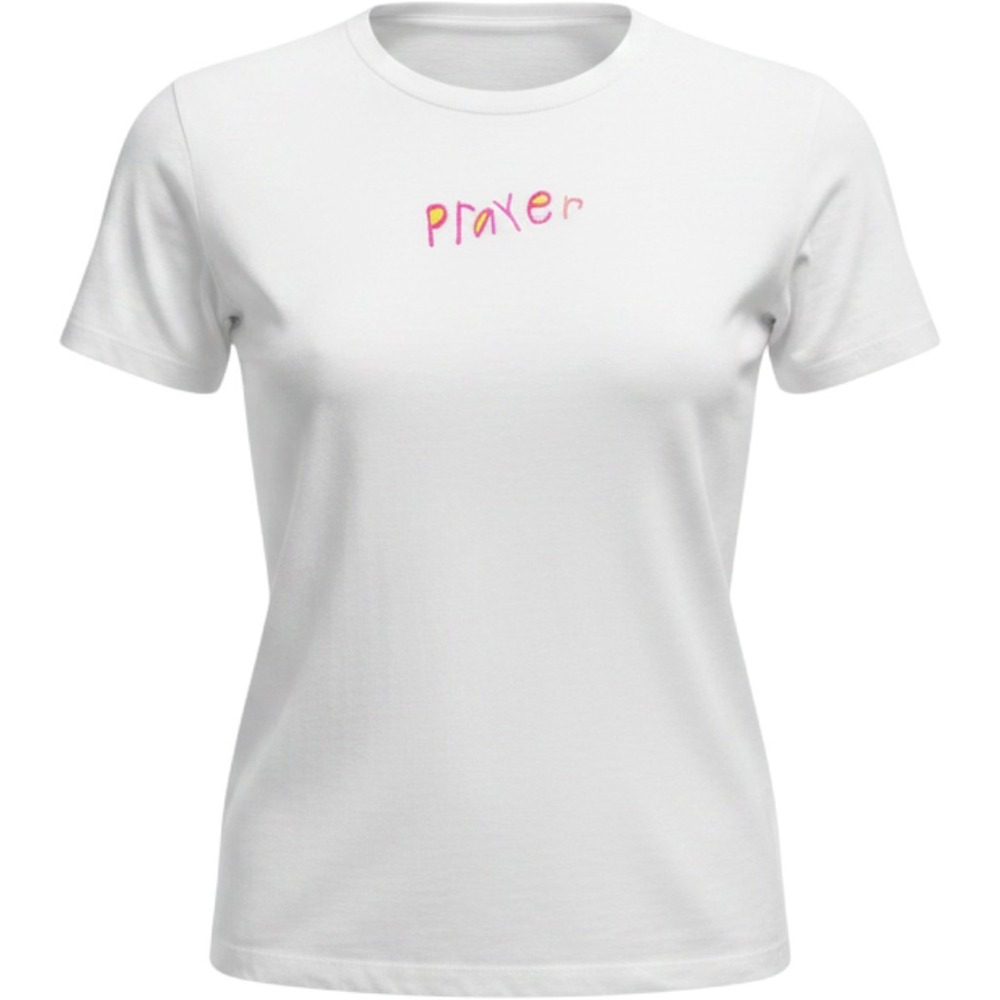 Mr P. Mens White Cotton Graphic Prayer T-Shirt Short Sleeve MPJ192023 Size S